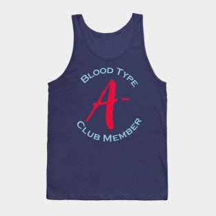 Blood type A minus club member - Red letters Tank Top